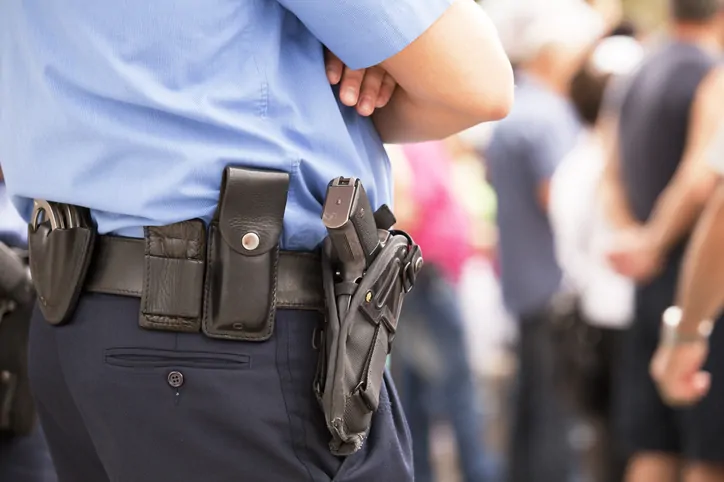 armed security guard standing